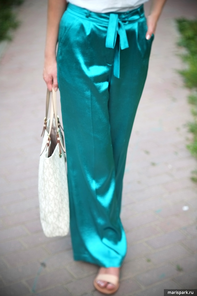 Шелковые бирюзовые штанцы :) Turquoise silk slacks